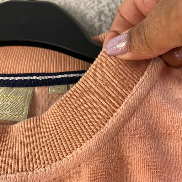 Superdry Velour Graphic Boxy Crew Neck Sweatshirt Woman Peach Size 10 - Picture 8 of 13